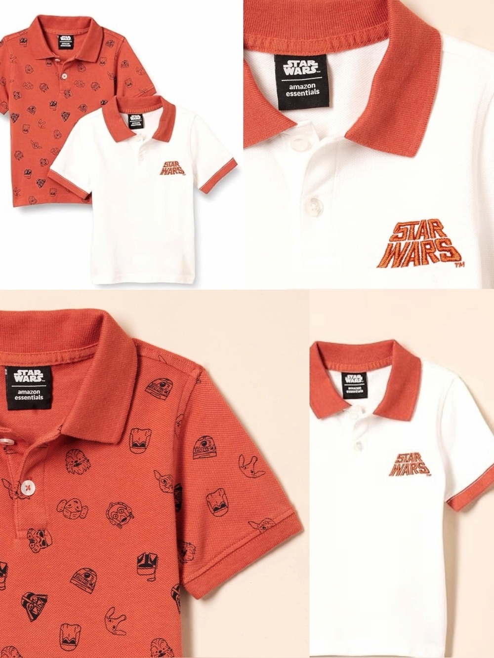New Star Wars Boys Polo Shirt 2 Pack Set Size Small Short Sleeve Quality Polos